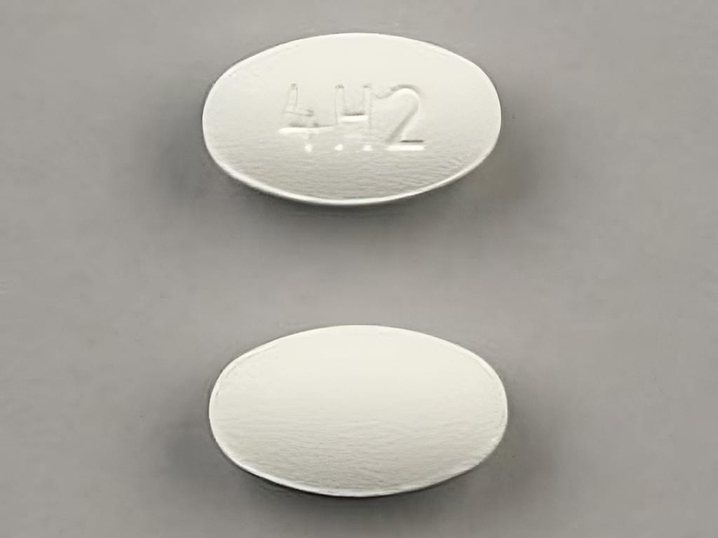 white oval pill 4h2 - front and back